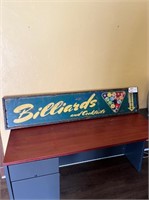 BILLIARDS AND COCKTAILS WOODEN SIGN