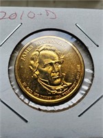 Gold Plated 2010-D James Buchanan Presidential Dol