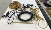 3 Electric cords, 2 computer cords, 2 cable