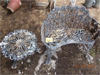 Two Piece Iron Garden Table & Seat