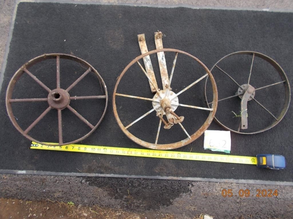 Three Metal Wheels