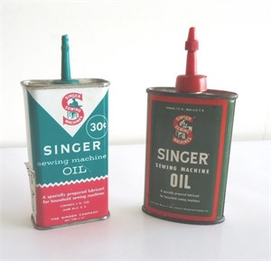 Vintage Singer oil cans