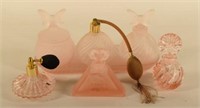 Vintage Pink Glass Perfume Bottles