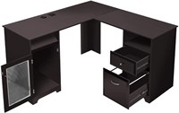 L Shaped Corner Computer Desk | Dark Brown