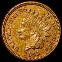 1863 Indian Head Penny CLOSELY UNC