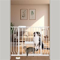 Allaibb Extra Wide Baby Gate With Small Cat Door,
