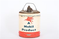 1950's A Mobil Product 5 Gal Oil Can w/ Pegasus