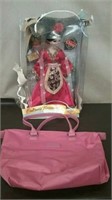 Cultured Keepsake China Doll & Pink Lipault Purse