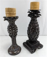 Pineapple-Shaped Candle Holder Duo