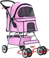 BestPet Pink 4-Wheel Pet Carrier