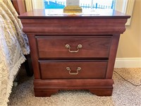 Wood Night Stand with Drawers