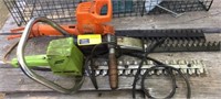 Lot of three electric hedge trimmers