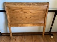 Solid Oak Twin Sleigh Headboard with bed frame