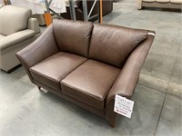 Modrian Brown Leather 2 Seat Lounge
