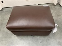 Brown Leather Ottoman