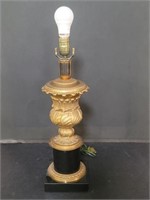 Vintage bronze and marble table lamp 6"sq x 22"h