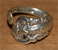 Vtg Wallace Sterling Silver Spoon Wrap Ring