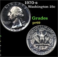 Proof 1970-s Washington Quarter 25c Grades GEM++ P