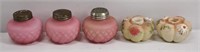 5 Pc Antique Satin Glass S & PShakers