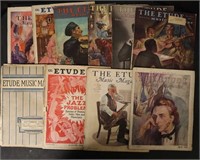 Lot of Etude Magazines Dating From 1922-1946