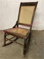 Victorian caned sewing rocker (petite)