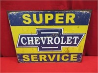 Metal Sign Chevrolet Super Service