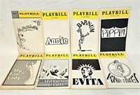 8 Playbills Annie, Pippen, Evita, Barnum, Etc