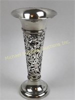ENGLISH STERLING WEIGHTED FLUTED VASE
