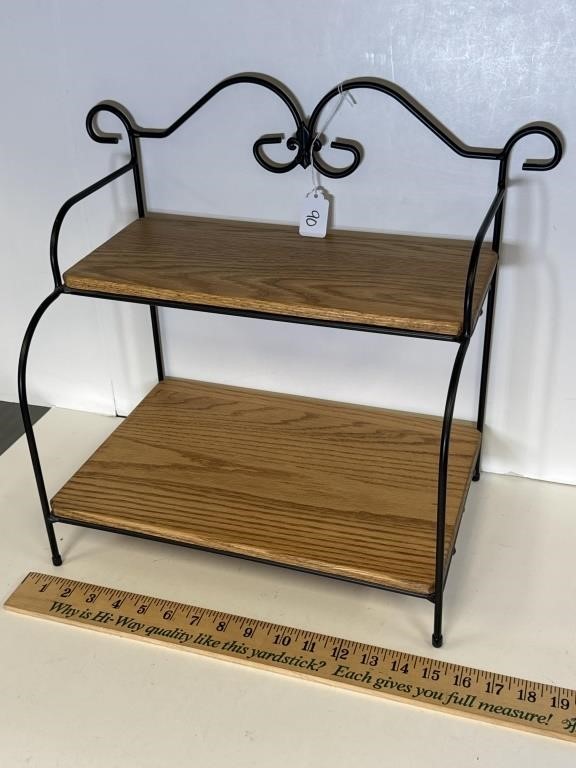 LONGABERGER WROUGHT IRON STAND WITH WOOD SHELVES