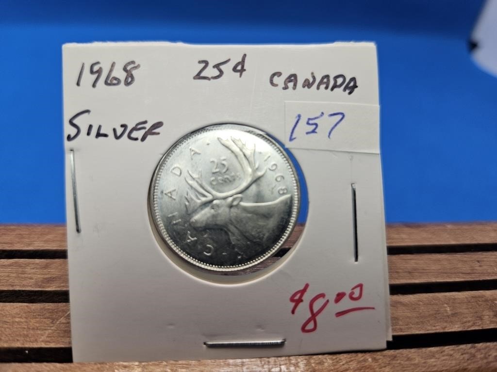 1-1968 SILVER 25 CENT COIN