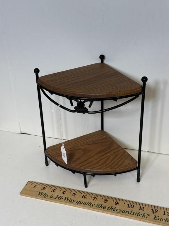 LONGABERGER WROUGHT IRON STAND WITH WOOD SHELVES