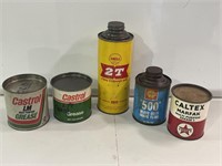 Box Lot Oil & Grease Tins Inc Shell, Caltex &