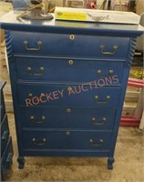 Antique five drawer tall dresser