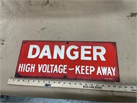 Danger High Voltage-Keep Away sign single sided