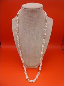 Freshwater Pearl & Coral Double Strand ,