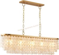 5 light capiz shell chandelier rectangular coastal
