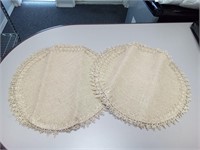 6pc 16in Round Burlap Placemats