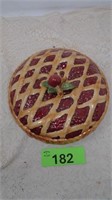 Ceramic Cherry Pie Pan w/Lid