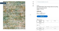 FM6050 Abstract Area Rug GreenTurquoise 8 x 10