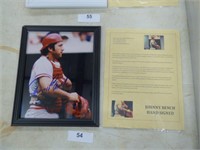 JOHNNY BENCH SIGNED PICTURE W/COA