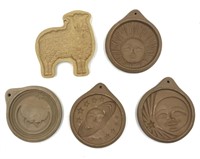 (5) Hartstone Inc. Pottery Cookie Molds