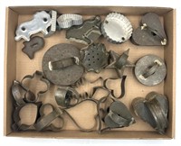 Antique Soldered Cookie Cutters and Assorted Tin