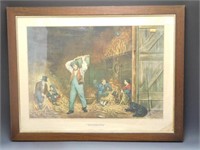 Lot # 3844 - “Husking” framed hand colored