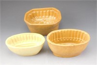 Lot # 3851 - (3) Yellow ware molds: (2) corn