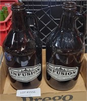 2 INFUSION BREWING CO. EMPTY WHISKEY JUGS