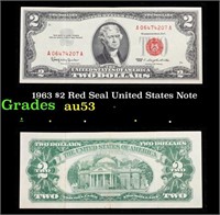 1963 $2 Red Seal United States Note Grades Select