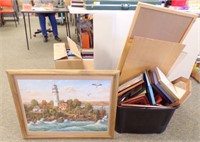 TOTE OF PICTURE FRAMES - ALL SIZES AND...