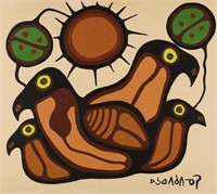 NORVAL MORRISSEAU, C.M., FIRST NATIONS, Bird Famil
