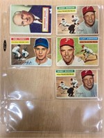 5 1956 TOPPS BASEBALL CARDS