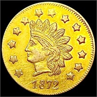 1872 BG-1207 Round California Gold Dollar CLOSELY